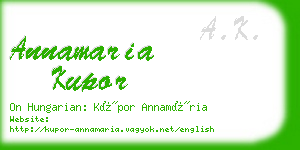 annamaria kupor business card